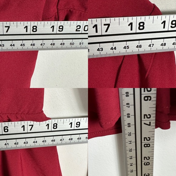 Torrid Peplum Crepe Sweetheart Neck Top Red Size 1X Blouse Puff Sleeve Retro Top - Picture 12 of 14